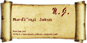Murányi Jakus névjegykártya