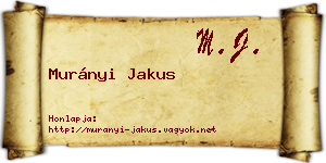 Murányi Jakus névjegykártya